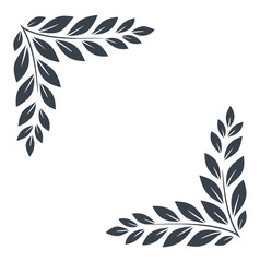 Obraz premium Elegant corner design floral frame leaves border