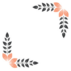 Elegant corner floral design frame template