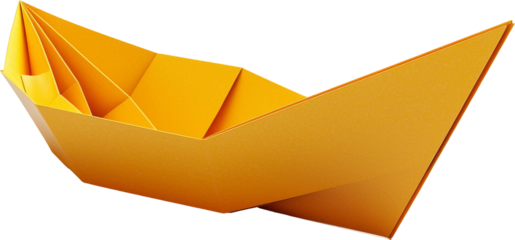 yellow paper boat