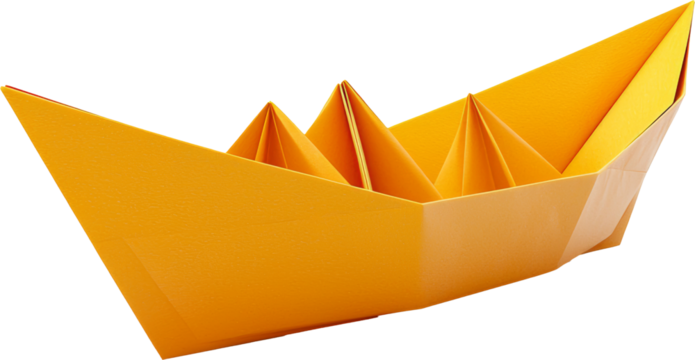 yellow paper boat