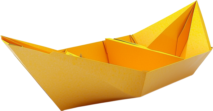 yellow paper boat - Powered by Adobe