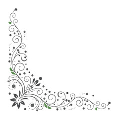 Elegant floral corner design element for invitations and cards