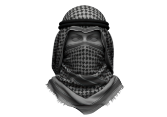 Isolated Detailed Keffiyeh Headdress Traditional Arab
