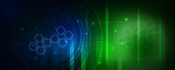 2d illustration Abstract futuristic electronic circuit technology background