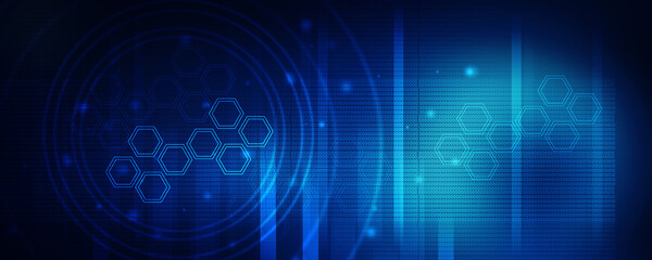 2d illustration Abstract futuristic electronic circuit technology background