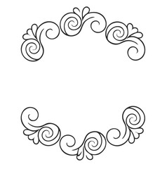 Elegant swirl frame design decorative border element