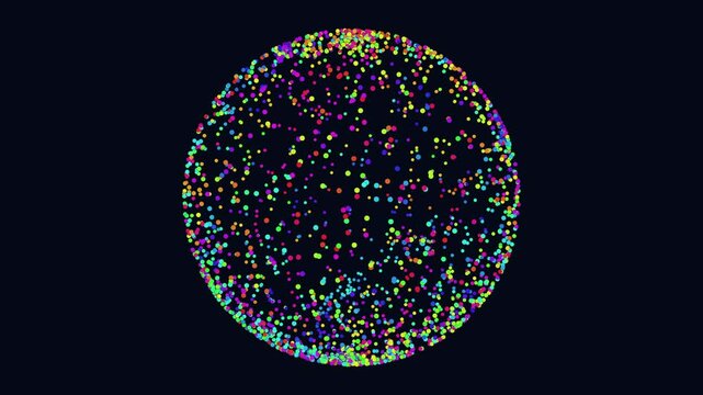A colorful circular pattern consisting of small dots is displayed in the image. The purpose or representation of this pattern is not readily evident
