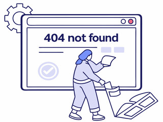 Digital whiteboard interface showing 404 error with missing notes and document icon