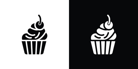 Cupcake icon collection. line stroke icon. EPS 10