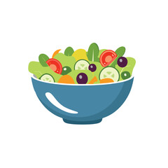 Fresh green salad bowl healthy eating vegetables