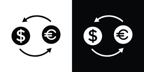 Currency exchange icon collection. line stroke icon. EPS 10