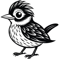 Obraz premium Cute bird vector illustration with white background