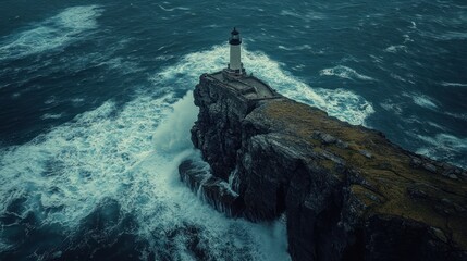 Submerged rock formation in turbulent underwater environment
