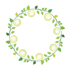 Green leaf wreath frame spring floral design