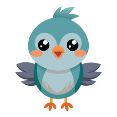 Naklejka premium Cute bird vector illustration with white background