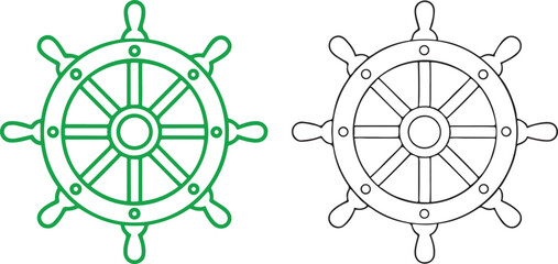 Flat Wheel Icon Collection Black Blue Spokes Minimal Industrial Vector Design