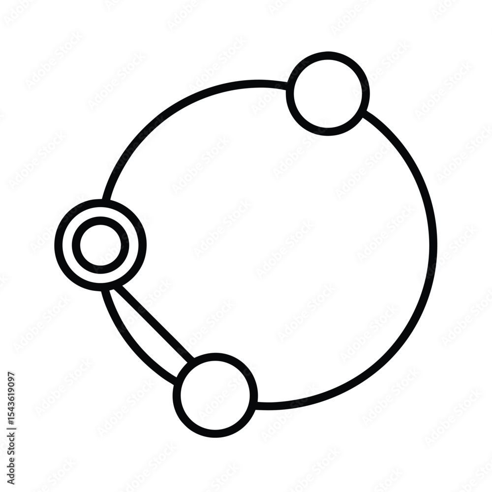 Poster abstract line art illustration representing connection communication networking circle diagram conce