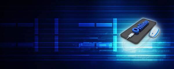 3d online On-line connected mouse in mobile phone