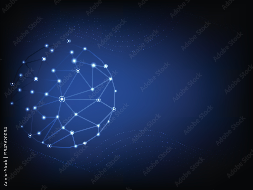 Poster concept of global technology and communication abstract background, cyberspace network. modern illus