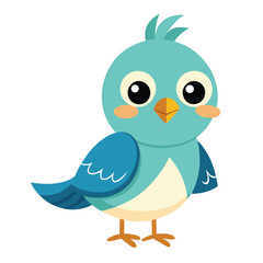 Obraz premium Cute bird vector illustration with white background
