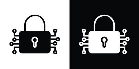 Digital Locked icon collection. line stroke icon. EPS 10