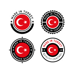 National flag of the Turkey, set flat vector icon