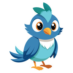 Fototapeta premium Cute bird vector illustration with white background
