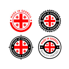 National flag of the Georgia, set flat vector icon