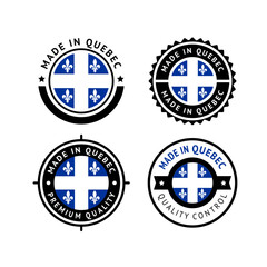 National flag of the Quebec, set flat vector icon