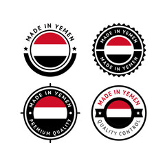 National flag of the Yemen, set flat vector icon