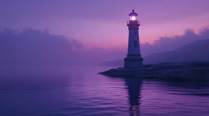 Tall dark structure in calm water at sunrise