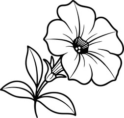 Elegant petunia flower logo template, modern vector with smooth curves and balanced shape, perfect for beauty, floral, or wellness branding.