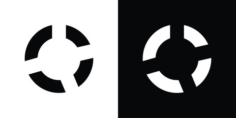Donut chart icon collection. line stroke icon. EPS 10