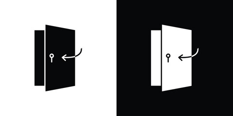 Door closed icon collection. line stroke icon. EPS 10