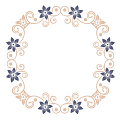 Elegant floral frame design square border template