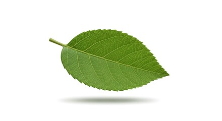 Obraz premium A singular green leaf floating in the air