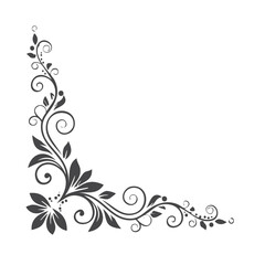 Elegant floral corner design element for invitations and cards