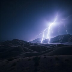 lightning in the mountains