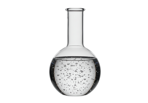 Isolated Erlenmeyer Flask with Bubbles