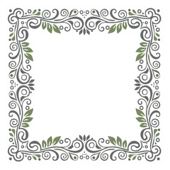 Elegant square floral frame design template