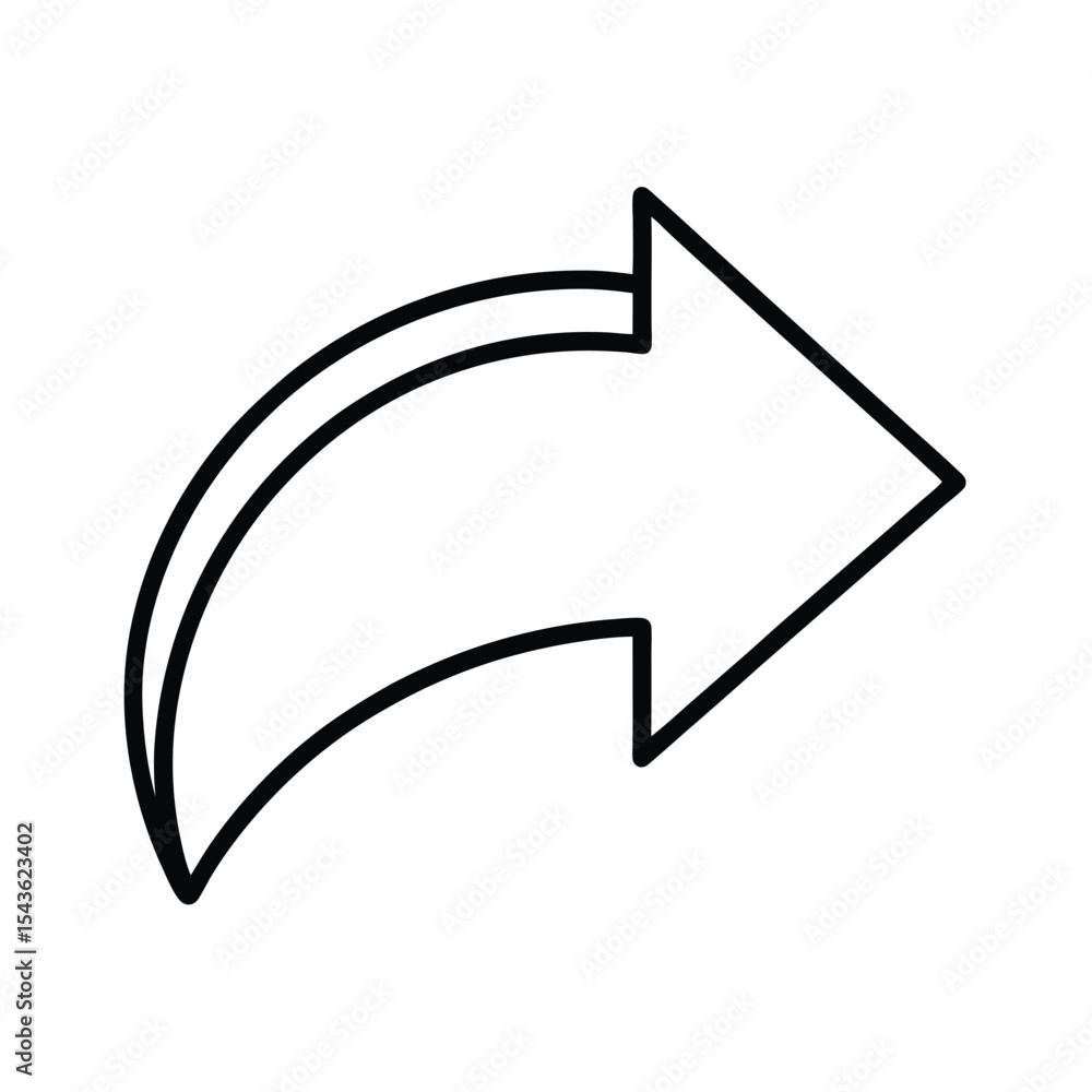 Poster modern line art arrow pointing right symbol for sharing and communication design elements