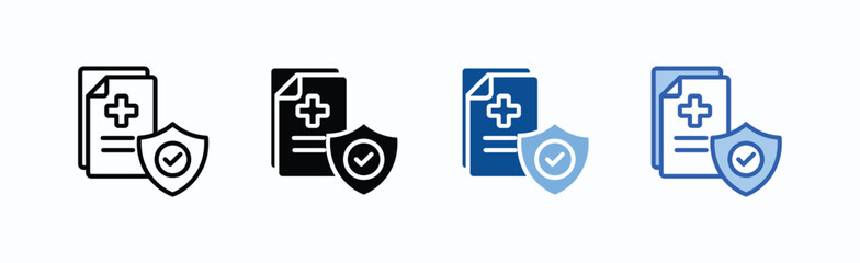 Medical Insurance icon sheet multiple style collection isolated vector