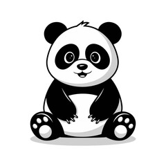 Adorable Panda Bear Illustration: Cute Cartoon Character Design