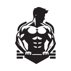 gym workouts vector silhouette clip art logo design illustration