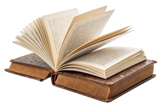 Opened book with pages flipping PNG Image