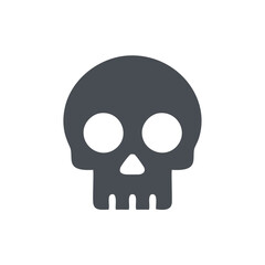 Simple dark grey skull icon design element