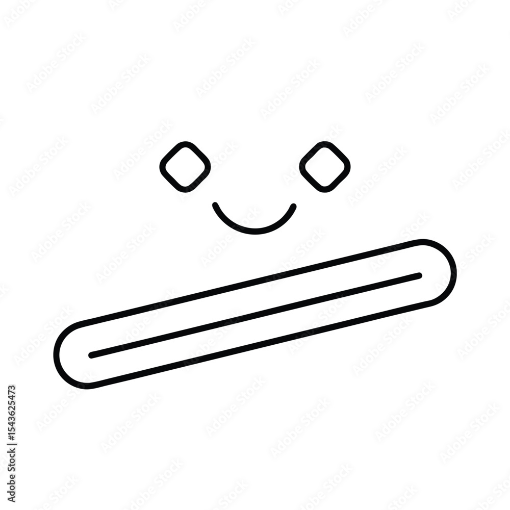 Poster simple black and white geometric smiley face design with stick element for various creative concepts