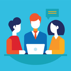 Hr team interviewing candidate for new job position vector concept  