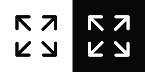 Expand icon collection. line stroke icon. EPS 10