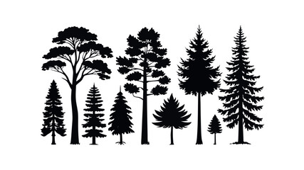Black Forest Tree Silhouettes Set